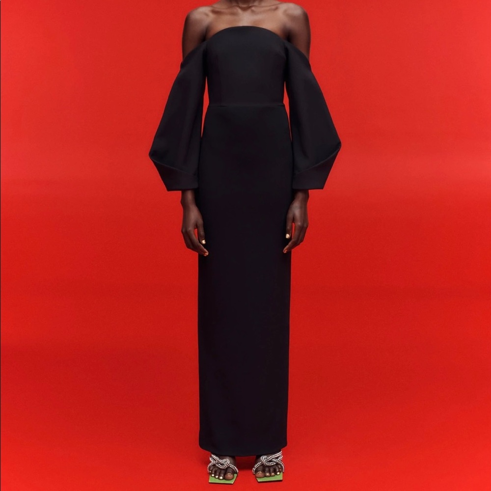 Solace London Lotta Maxi Dress in Black